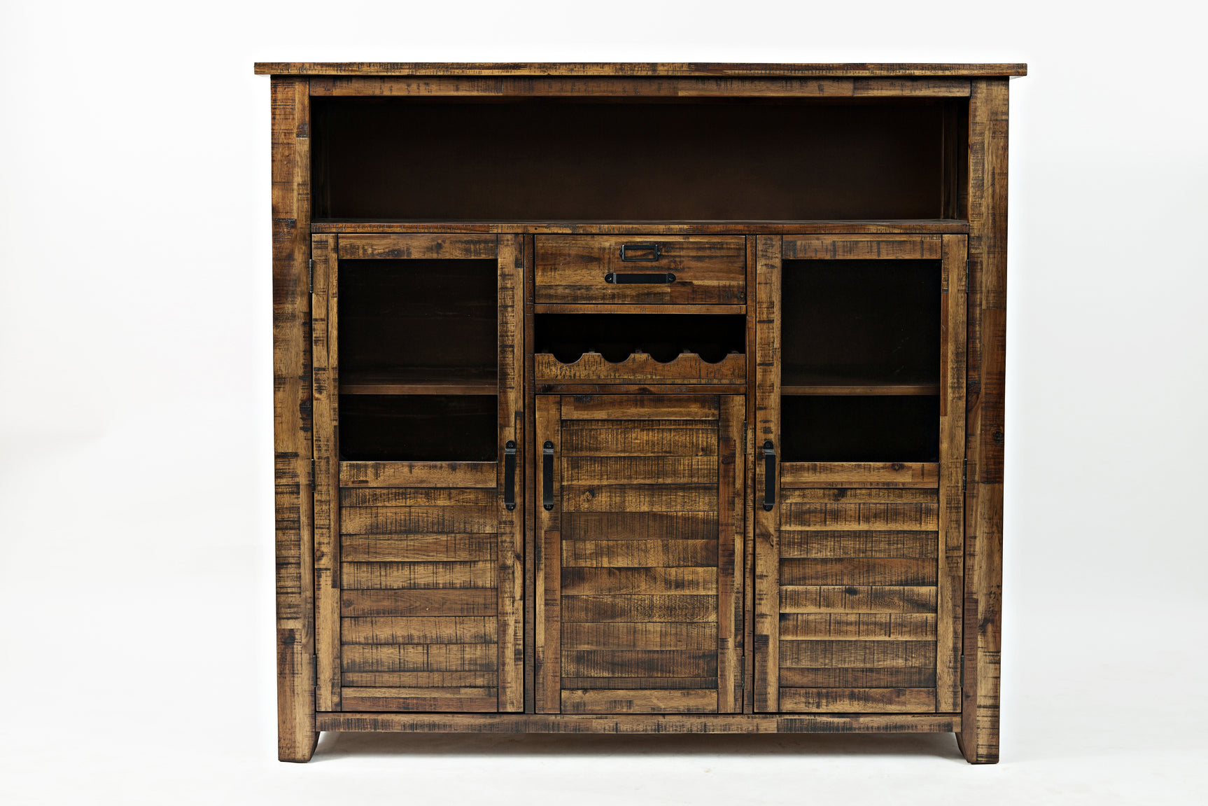Cannon Valley Distressed Brown Wine Cabinet - Ornate Home