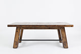 Cannon Valley Trestle Distressed Brown Cocktail Table - Ornate Home