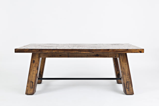 Cannon Valley Trestle Distressed Brown Cocktail Table - Ornate Home