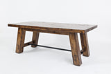 Cannon Valley Trestle Distressed Brown Cocktail Table - Ornate Home