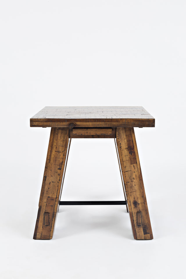 Cannon Valley Trestle Distressed Brown End Table - Ornate Home