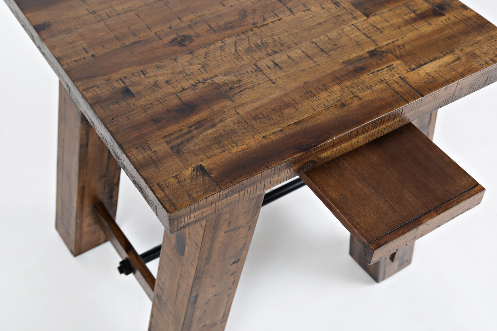 Cannon Valley Trestle Distressed Brown End Table - Ornate Home