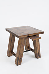 Cannon Valley Trestle Distressed Brown End Table - Ornate Home