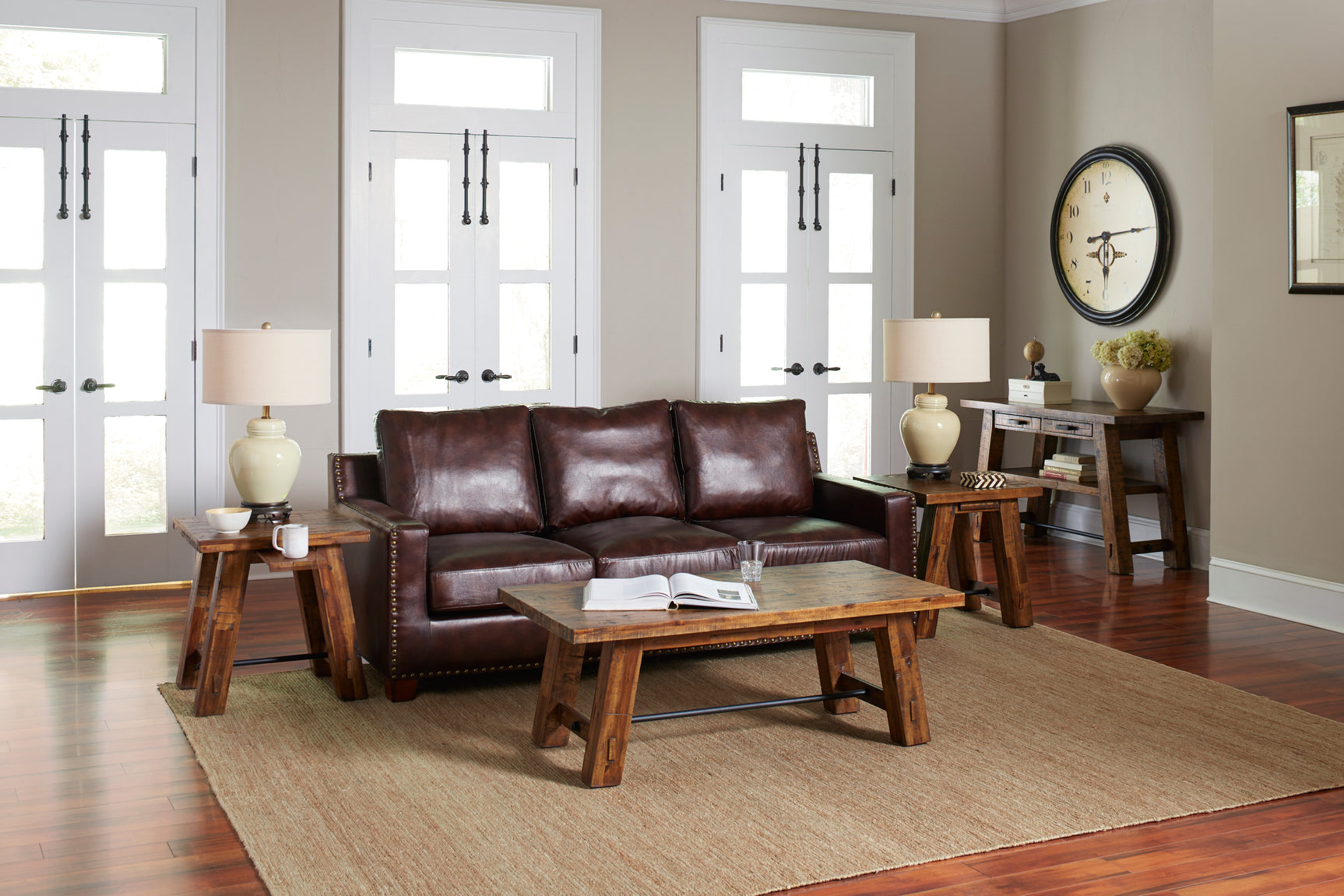 Cannon Valley Trestle Distressed Brown End Table - Ornate Home