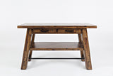 Cannon Valley Trestle Distressed Brown Sofa Table - Ornate Home
