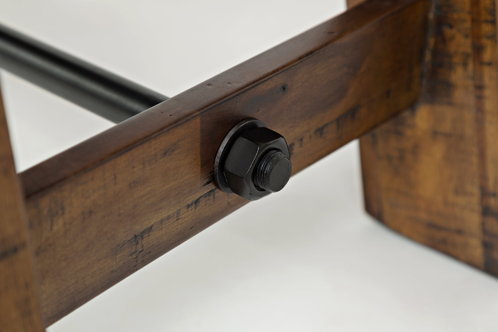 Cannon Valley Trestle Distressed Brown Sofa Table - Ornate Home