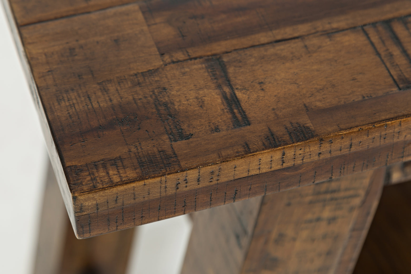 Cannon Valley Trestle Distressed Brown Sofa Table - Ornate Home