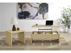 Canoga Light Oak 2-piece Lift Top Cocktail Coffee Table Set - Ornate Home