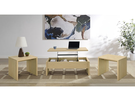 Canoga Light Oak 3-piece Lift Top Cocktail Coffee Table Set - Ornate Home