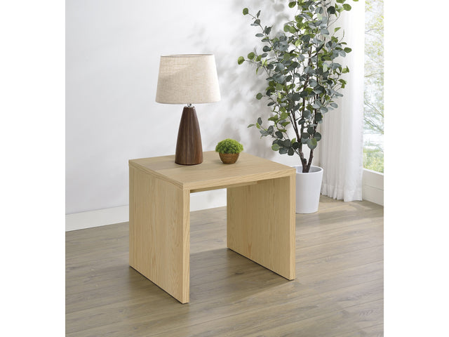 Canoga Light Oak Engineered Wood Accent Side End Table - Ornate Home