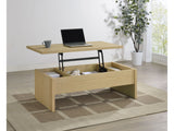 Canoga Light Oak Engineered Wood Lift Top Coffee Table - Ornate Home