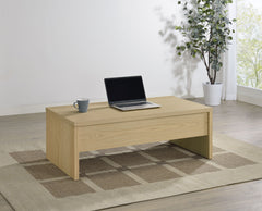Canoga Light Oak Engineered Wood Lift Top Coffee Table - Ornate Home