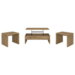 Canoga Mango 3-piece Lift Top Cocktail Coffee Table Set - Ornate Home