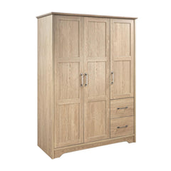 Canova Latte 3-door Bedroom Wardrobe Storage Cabinet Armoire - Ornate Home