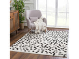 Cansu Black & White Dotted Area Rug - Ornate Home