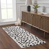 Cansu Black & White Dotted Area Rug - Ornate Home