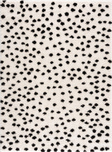 Cansu Black & White Dotted Area Rug - Ornate Home