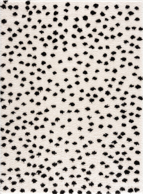 Cansu Black & White Dotted Area Rug - Ornate Home