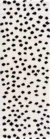 Cansu Black & White Dotted Area Rug - Ornate Home