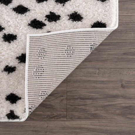 Cansu Black & White Dotted Area Rug - Ornate Home