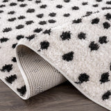 Cansu Black & White Dotted Area Rug - Ornate Home