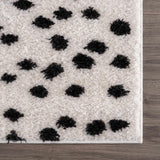 Cansu Black & White Dotted Area Rug - Ornate Home