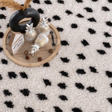 Cansu Black & White Dotted Area Rug - Ornate Home