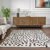 Cansu Black & White Dotted Area Rug - Ornate Home
