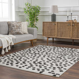 Cansu Black & White Dotted Area Rug - Ornate Home