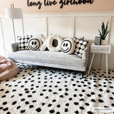 Cansu Black & White Dotted Area Rug - Ornate Home