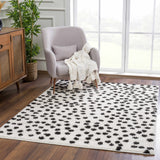 Cansu Black & White Dotted Area Rug - Ornate Home