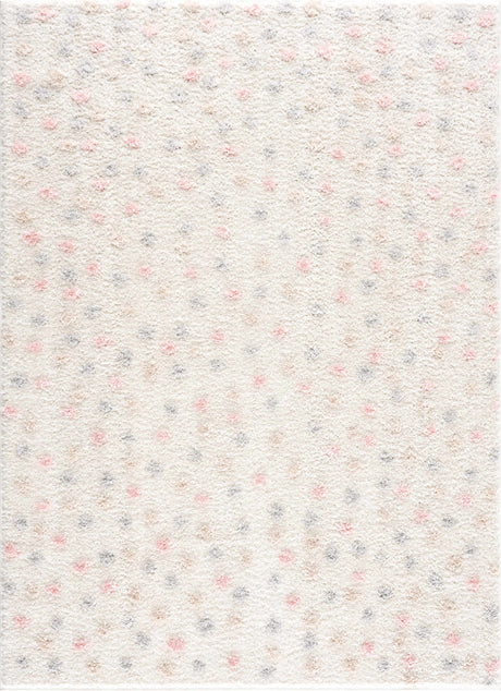 Cansu Pink & Cream Dotted Area Rug - Ornate Home