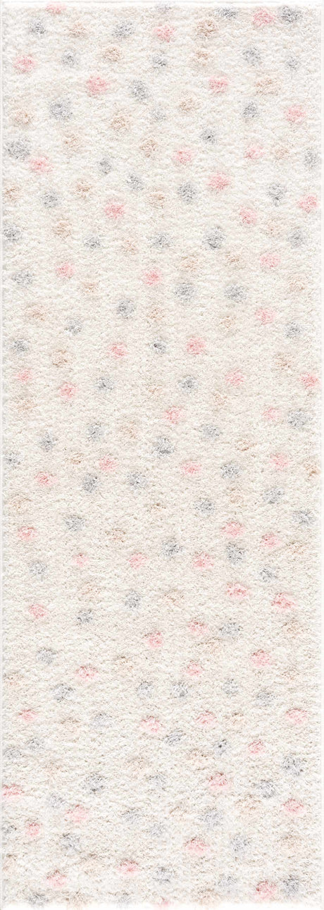 Cansu Pink & Cream Dotted Area Rug - Ornate Home