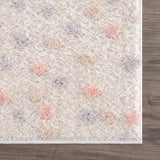 Cansu Pink & Cream Dotted Area Rug - Ornate Home