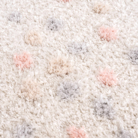 Cansu Pink & Cream Dotted Area Rug - Ornate Home