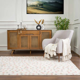 Cansu Pink & Cream Dotted Area Rug - Ornate Home