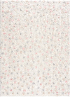 Cansu Pink & Cream Dotted Area Rug - Ornate Home