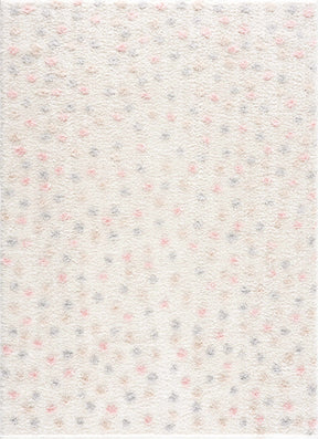 Cansu Pink & Cream Dotted Area Rug - Ornate Home