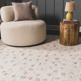 Cansu Pink & Cream Dotted Area Rug - Ornate Home