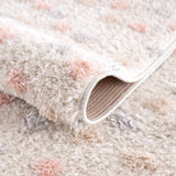 Cansu Pink & Cream Dotted Area Rug - Ornate Home