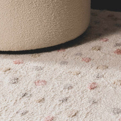 Cansu Pink & Cream Dotted Area Rug - Ornate Home