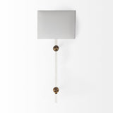 Cantabria White/Brass Shade Acrylic Wall Sconce - Ornate Home