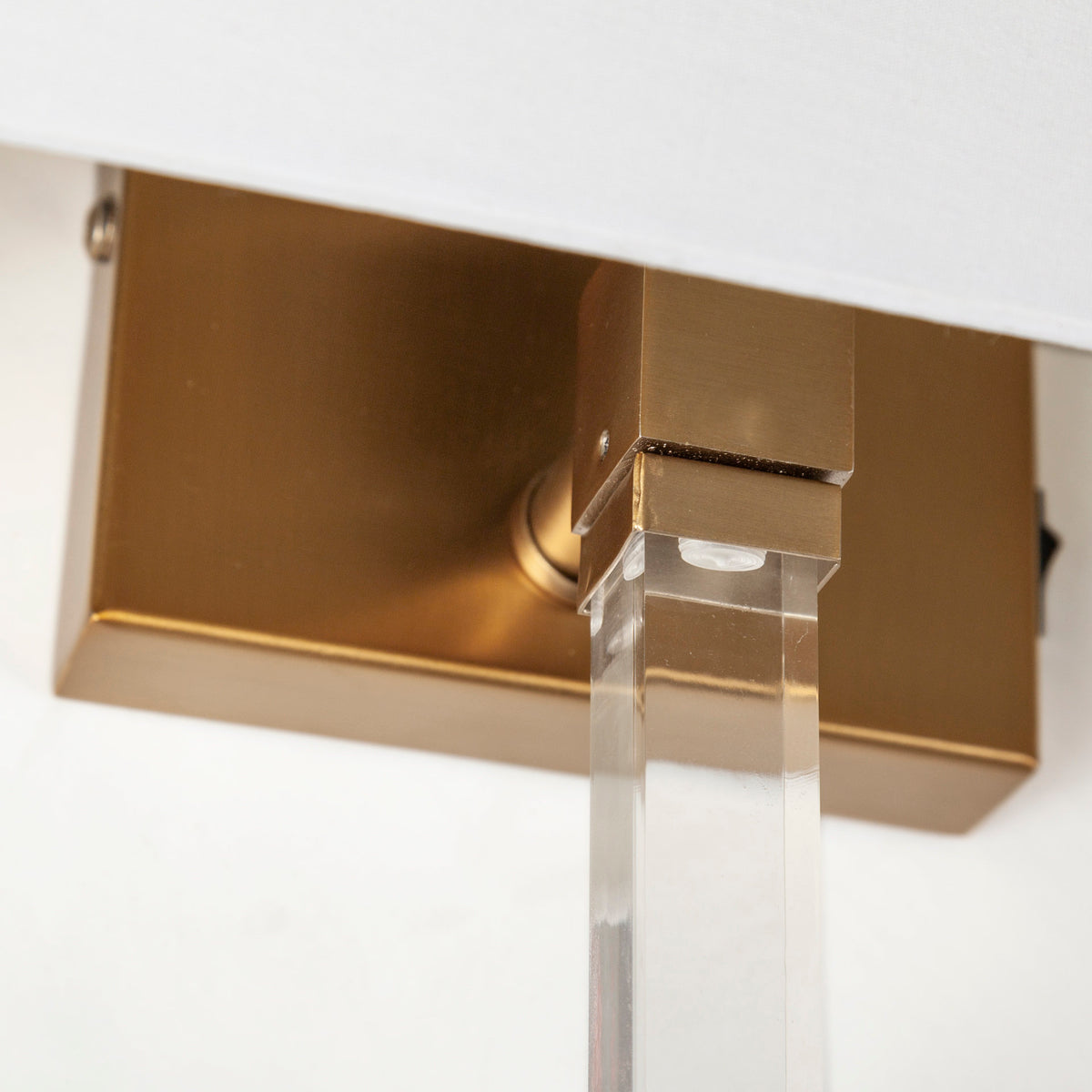 Cantabria White/Brass Shade Acrylic Wall Sconce - Ornate Home