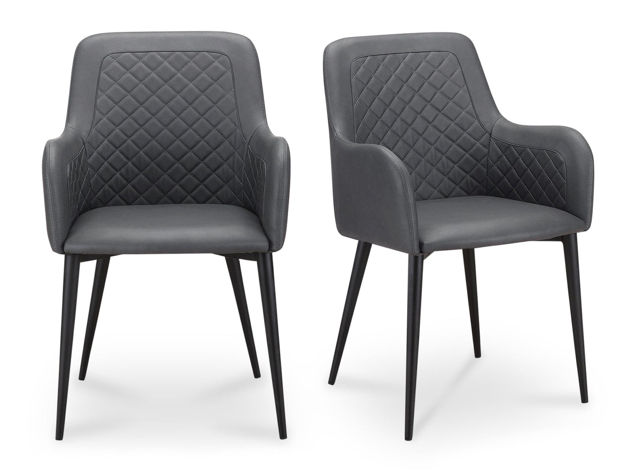 Cantata Slate Vegan Leather Dining Chair (Set of 2) - Ornate Home