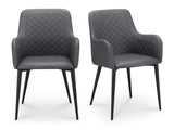 Cantata Slate Vegan Leather Dining Chair (Set of 2) - Ornate Home