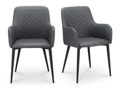 Cantata Slate Vegan Leather Dining Chair (Set of 2) - Ornate Home