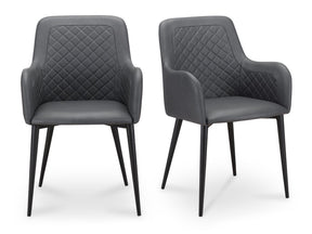 Cantata Slate Vegan Leather Dining Chair (Set of 2) - Ornate Home