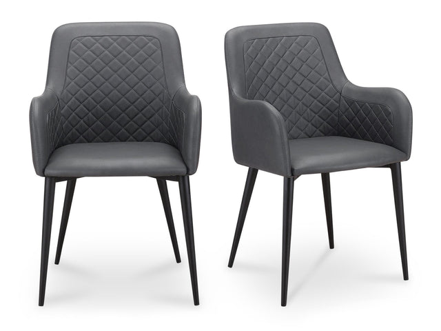 Cantata Slate Vegan Leather Dining Chair (Set of 2) - Ornate Home