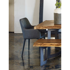 Cantata Slate Vegan Leather Dining Chair (Set of 2) - Ornate Home