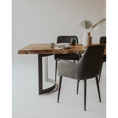 Cantata Slate Vegan Leather Dining Chair (Set of 2) - Ornate Home